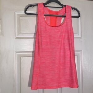 Danskin Now Dri More Breathable Orange/White Racerback Exercise Tank Top Size XL